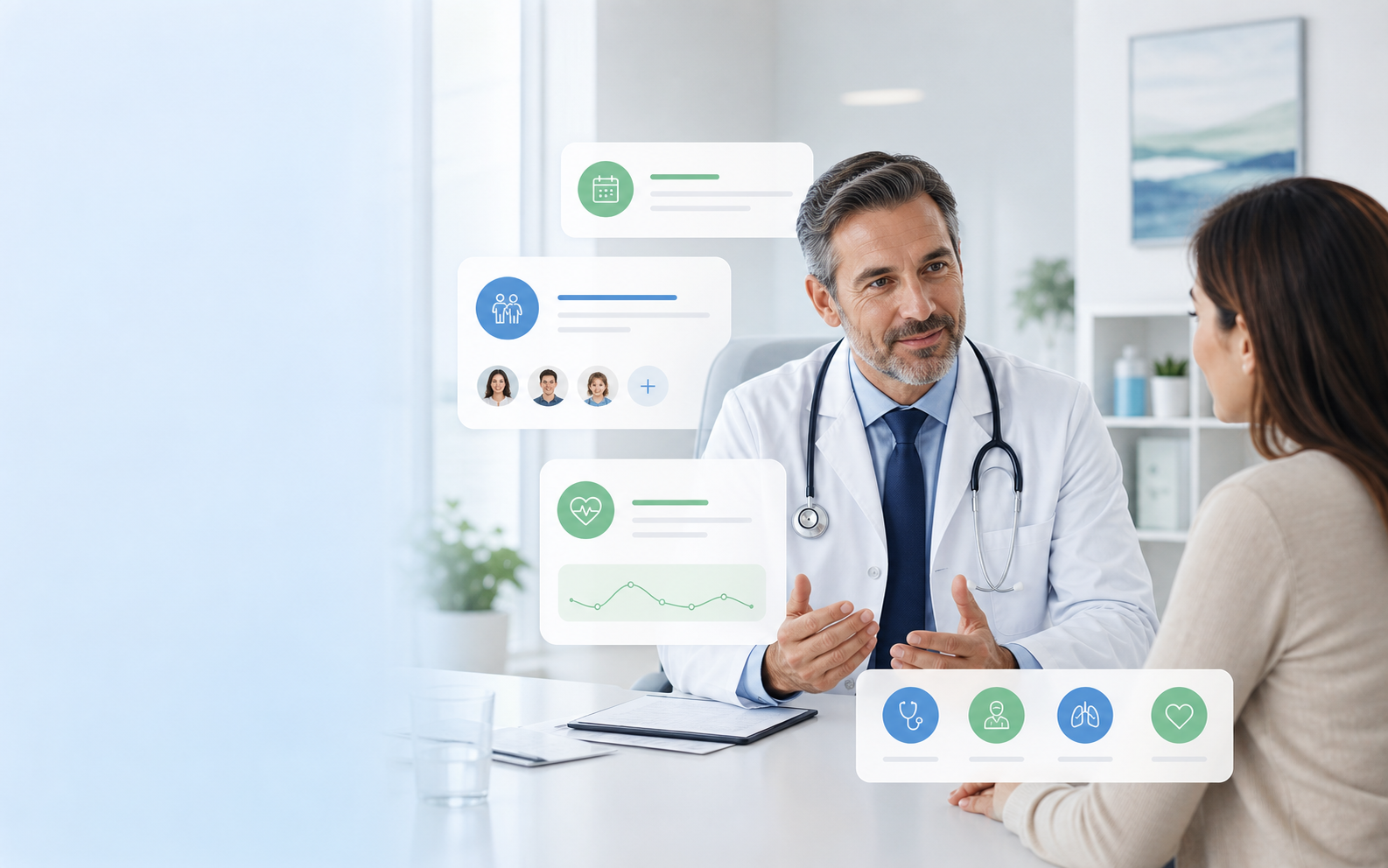Врач консультирует пациента в MedCare Clinic